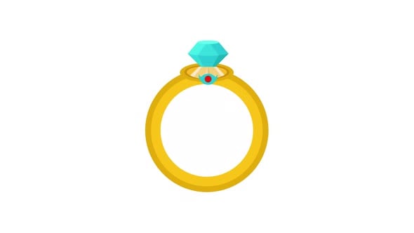 Animated Diamond Engagement Ring Icon, Elements Motion Graphics ft ...