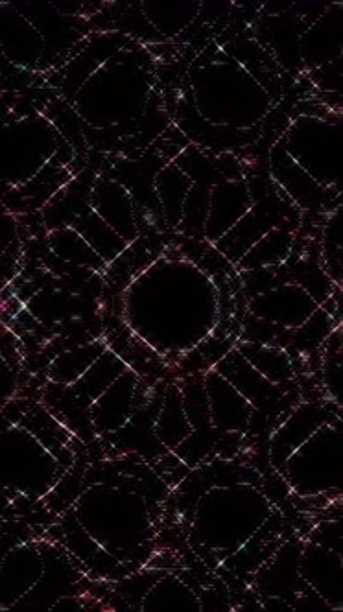 Abstract Glitch Hexagonal Grid Loop with Glowing Lines