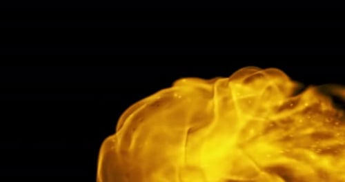 Marvel at the elegance of a magnificent fireball as it moves through the frame with grace in slow mo