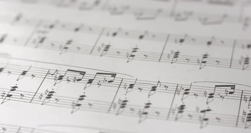 Close up of sheet music