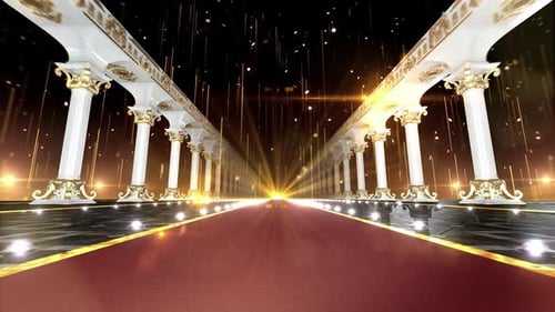Red Carpet With Pillars