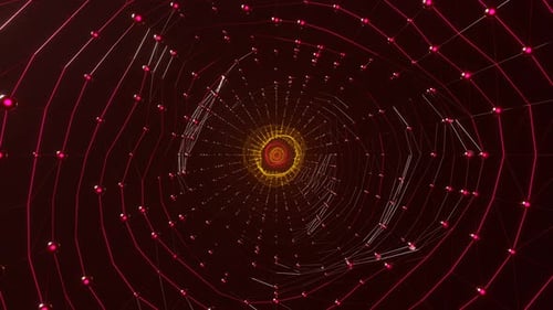 Yellow And Pink Infinite Neon Grid Fabric Background VJ Loop In 4K