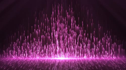 Futuristic Pink Digital Particles Flow Up Background Loop