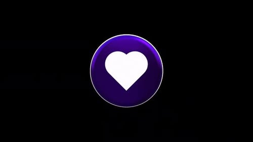 3D Rotating Heart Icon for Social Media Like