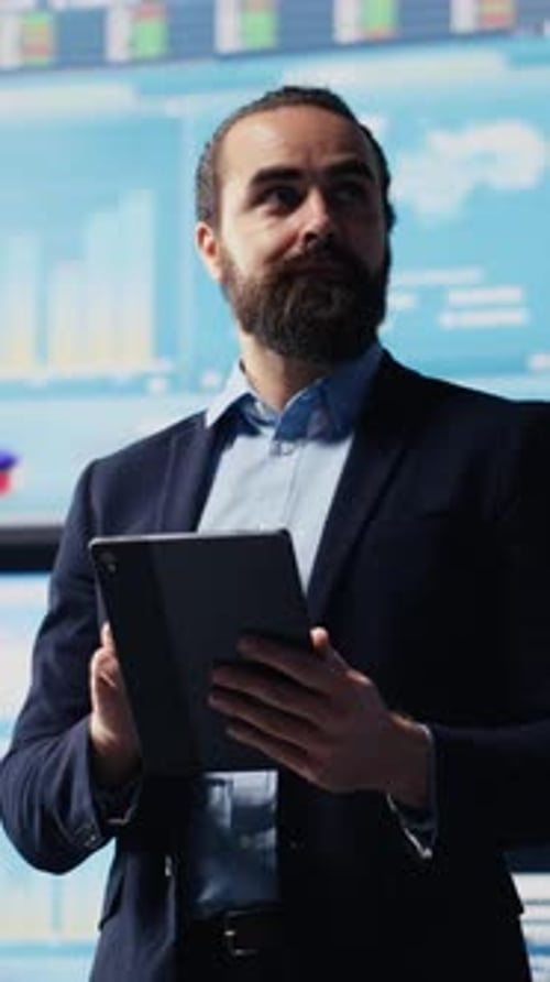 Vertical Video Young Entrepreneur Contemplating About a Strategy to Increase Firm Revenue
