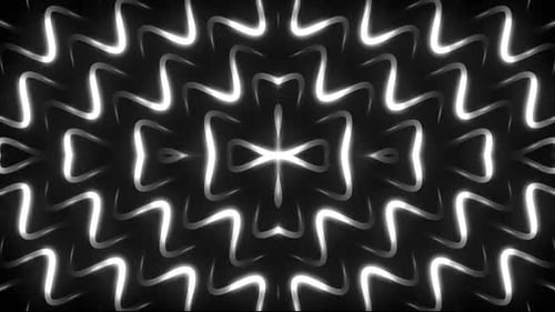 Las dinámicas ondas de luz de neón en blanco y negro crean un telón de fondo moderno