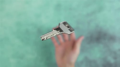 Key Thrown in Slow Motion