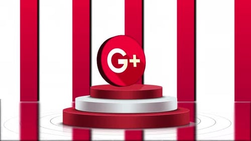 Google Plus 3D Stand Logo Animation