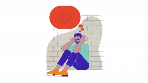 Mental health crisis line 2D animation