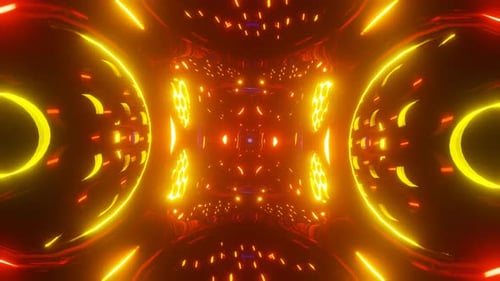 Dynamic Futuristic Neon Abstract Glowing Tunnel
