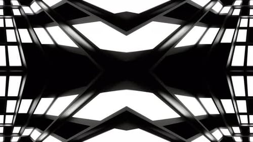 Black And White Slow Strobe Lights Kaleidoscope Background Vj Loop In 4K