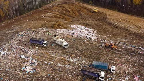 Household Waste Landfill Aerial View