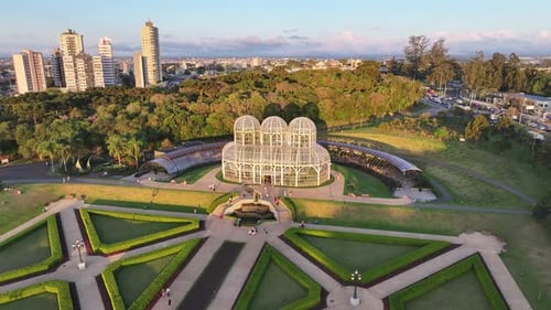 Curitiba Skyline At Curitiba In Parana Brazil.