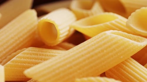 Background Texture of Raw Italian Pasta