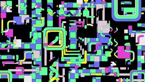 Abstract Geometric Circuit Board Animated Background