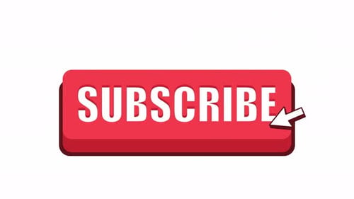 Animation of clicking subscribe button on transparent background.