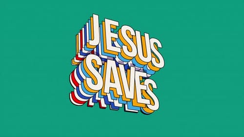 Jesus Saves Retro Wavy Layered Text Animation