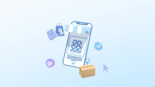 Online Shop, E-Commerce, Marketing Conceptual 3D Animation Video.