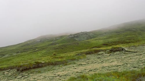 Beauty on top of the mountain with clouds