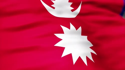 Realistic Nepal Flag Waving Seamless Loop Animation