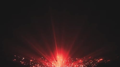 Dynamic Red Light Ray Particle Burst Animation