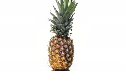 Pineapple rotating on a white background.