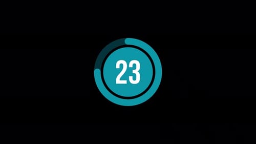 Compte à rebours circulaire de 30 secondes, design plat moderne