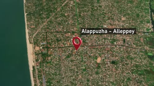 Alappuzha - Alleppey City Map Zoom (India) from Space to Earth
