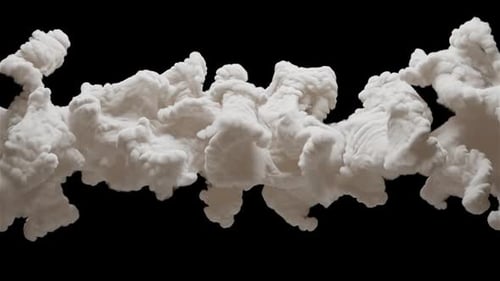 Slow motion 3D animation of white smoke. The file contains an Alpha Channel.
