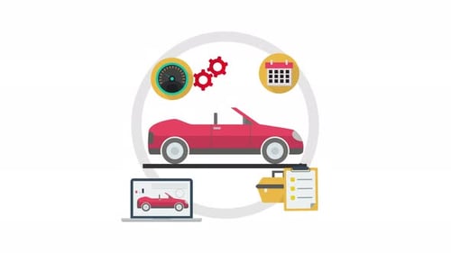Car Maintenance and Service Flat Design Animation