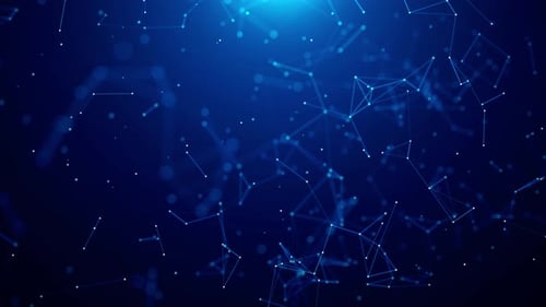 Abstract Big Data Polygonal Background Connected Lines Dots Geometric Pattern Molecule