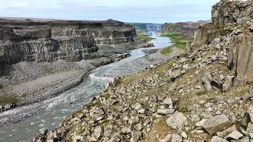 Canyon Mountain River Bodenerosion Hochland Epische Luftklippe