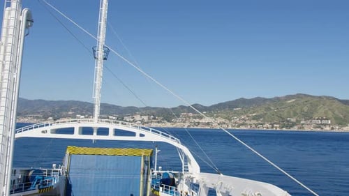 Electric Ferry Sails in the Sea