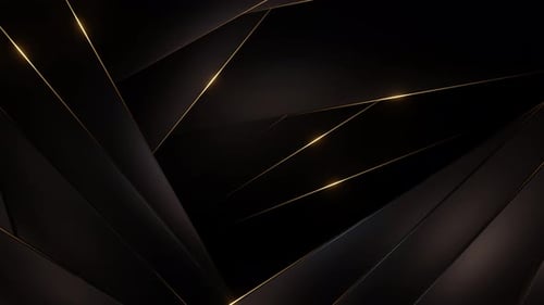 Elegant Black and Gold Geometric Abstract Background Loop