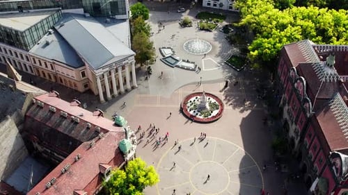 Center Square in Front of the Theater in Subotica