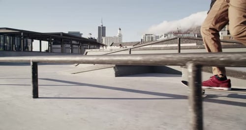 Group of people out skating at the skatepark