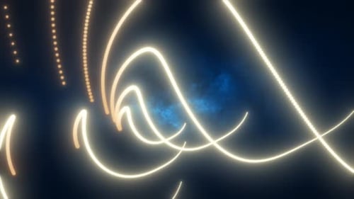 Abstract yellow glowing neon energy laser lines