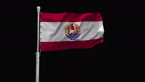 Realistic Waving French Polynesia Flag Animation