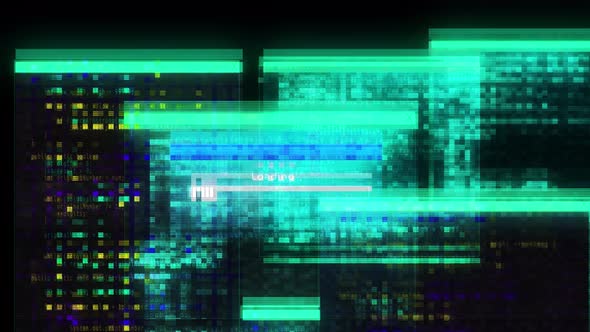 Futuristic Digital Code Loading Screen Glitch Effect, Backgrounds ...
