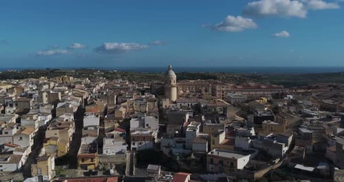 Aerial view of Noto Cathedral, Italy.