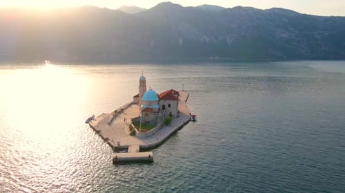 The Stunning Church Our Lady of the Rocks Situated on a Manmade Island in the Bay of Kotor is