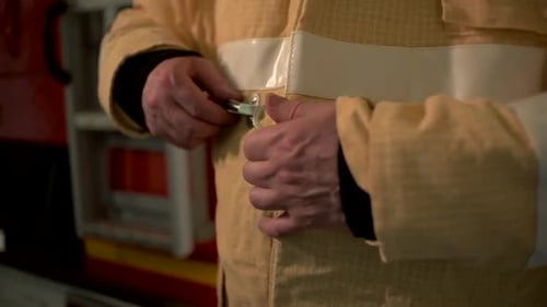 Firefighter Going on Call