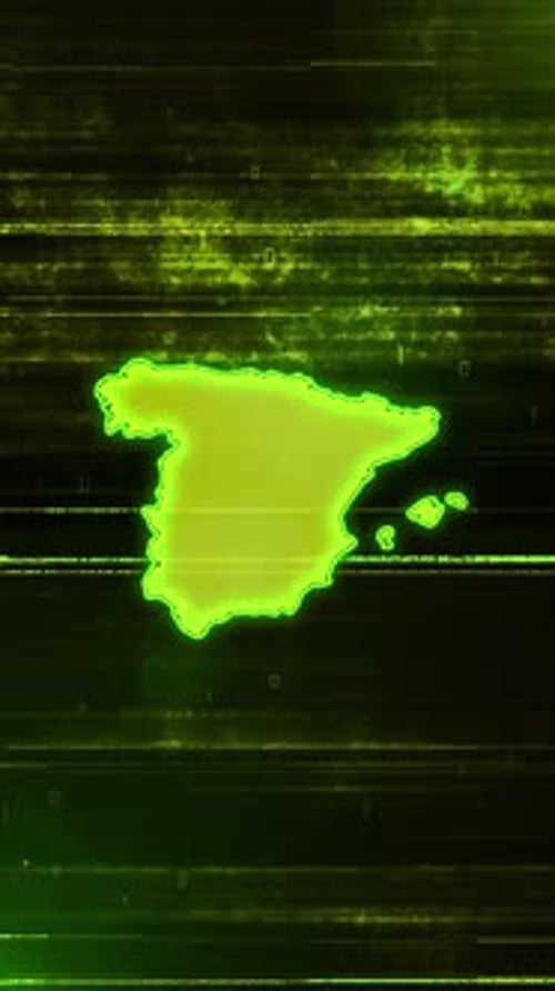 Carte numérique futuriste des problèmes de l'Espagne - Vidéo verticale
