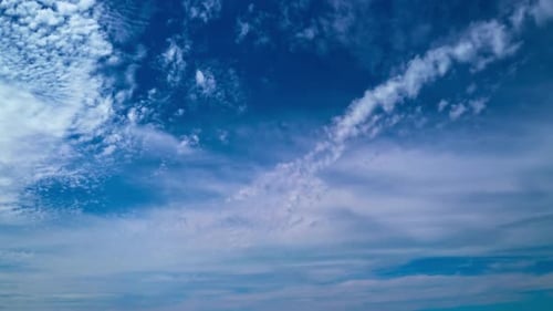 Scenic Blue Sky with Fluffy White Clouds