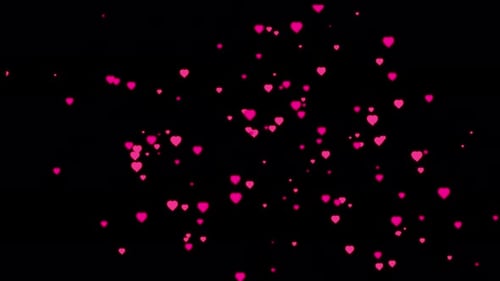 Heart Confetti Animation Transparent Background