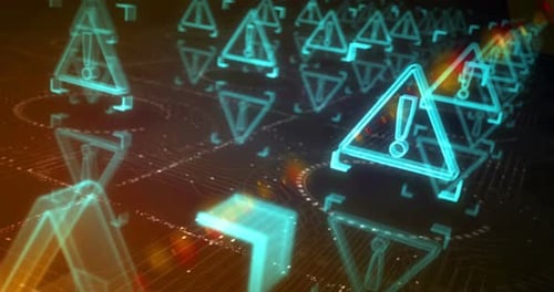 Alert cyber attack symbols loop cyber concept