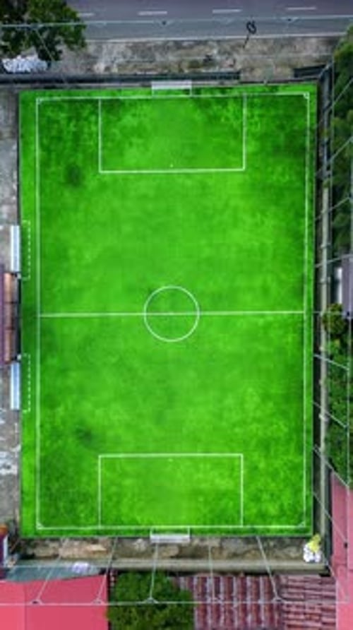 Aerial view of Mini Football field, soccer