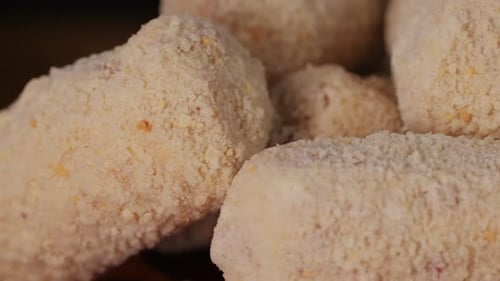 Close Up of Breaded Food Items