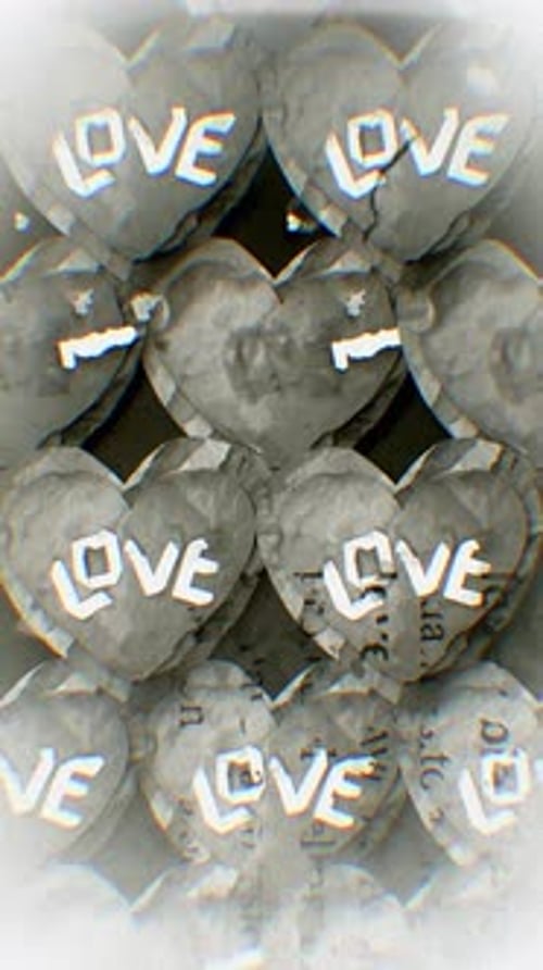 Glitchy Love Hearts Digital Distortion Vertical Background