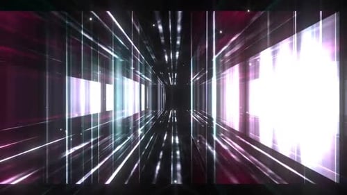 Abstract Neon Light Tunnel Loop Background